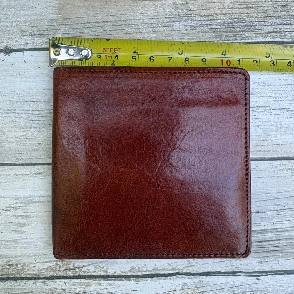 Brighton Bifold Wallet OS Mahogany Brown Mens Leather Slim Card Holder